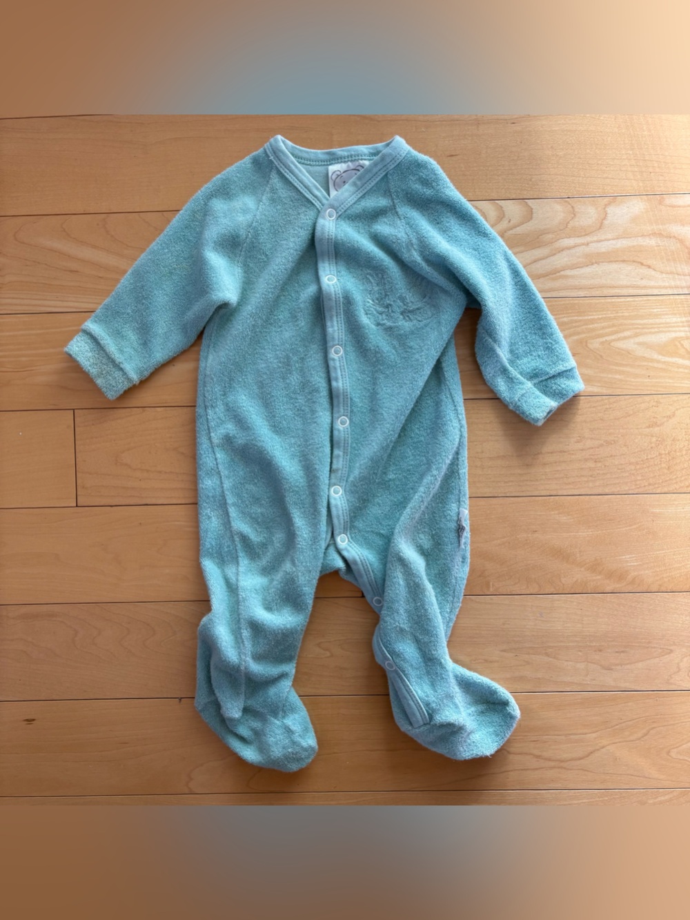 Vintage Terry Cloth Teddy’s Choice Aqua Baby Sleeper Footed Footie Pyjama